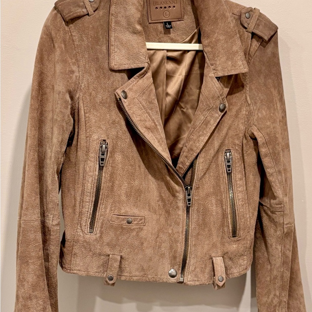 Blank NYC Tan Suede Leather Jacket